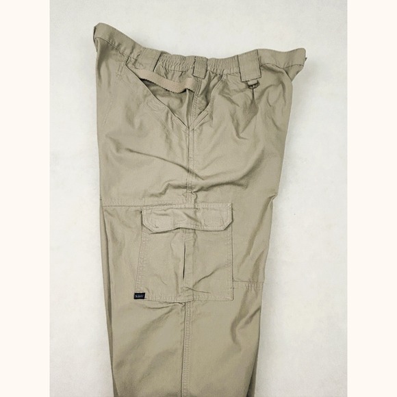 5.11 Tactical Cargo Pants Mens 44x32* Canvas Cotton Beige Utility Trousers 74251 - Picture 5 of 15